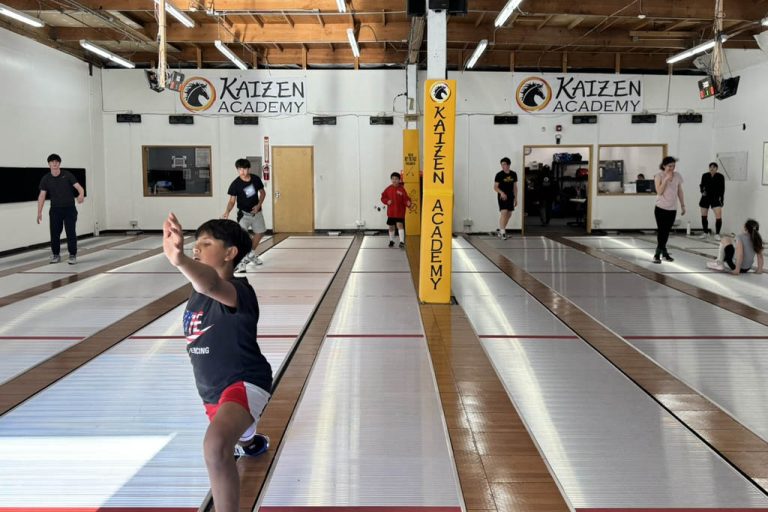 Kaizen Academy Fencers Practice At The Riverside Gym